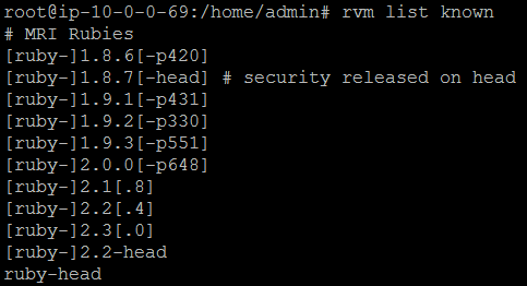 RVM Ruby List